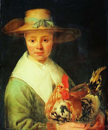 Jacob Gerritsz Cuyp A Girl with a Rooster